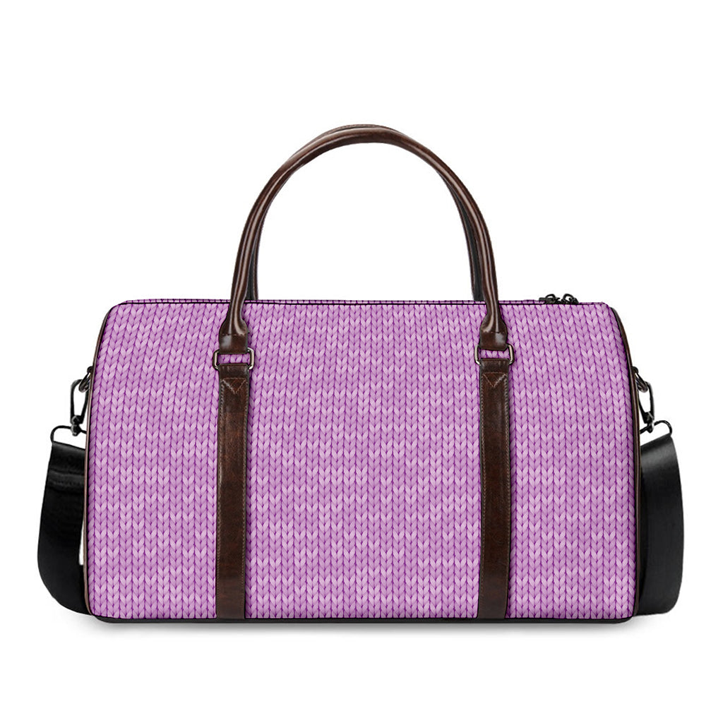 Violet Knitted Pattern Print Duffle Bag
