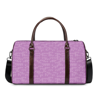 Violet Knitted Pattern Print Duffle Bag