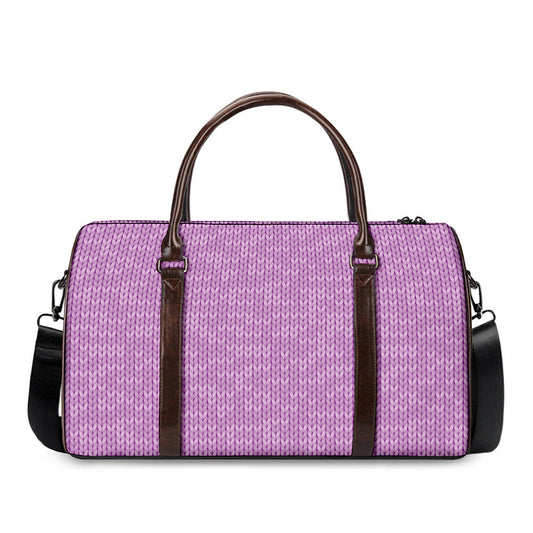 Violet Knitted Pattern Print Duffle Bag