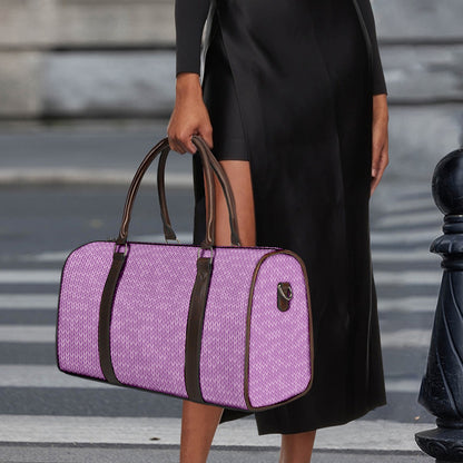 Violet Knitted Pattern Print Duffle Bag
