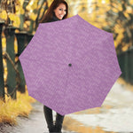 Violet Knitted Pattern Print Foldable Umbrella
