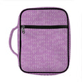 Violet Knitted Pattern Print Front Pocket Bible Bag