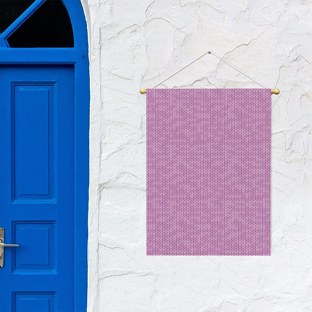 Violet Knitted Pattern Print Garden Flag