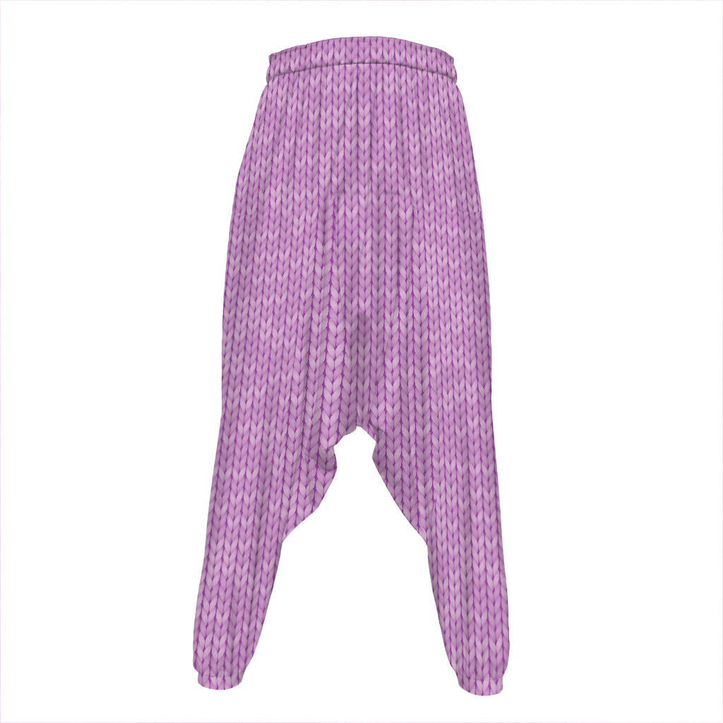 Violet Knitted Pattern Print Hammer Pants