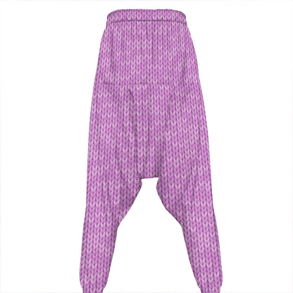 Violet Knitted Pattern Print Hammer Pants