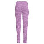 Violet Knitted Pattern Print High-Waisted Pocket Leggings