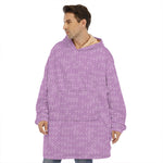 Violet Knitted Pattern Print Hoodie Blanket