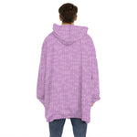 Violet Knitted Pattern Print Hoodie Blanket