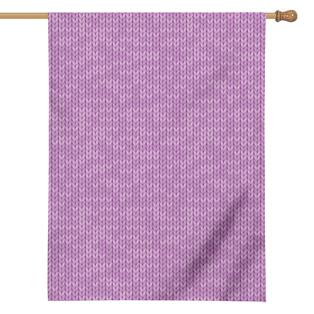 Violet Knitted Pattern Print House Flag