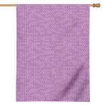 Violet Knitted Pattern Print House Flag