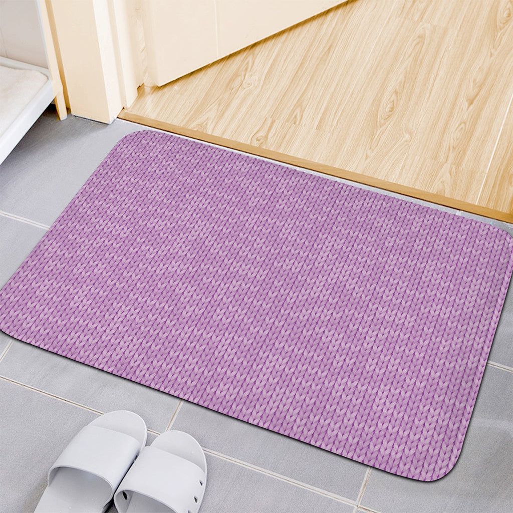 Violet Knitted Pattern Print Indoor Door Mat
