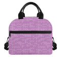 Violet Knitted Pattern Print Insulated Lunch Bag
