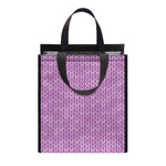 Violet Knitted Pattern Print Insulated Lunch Tote