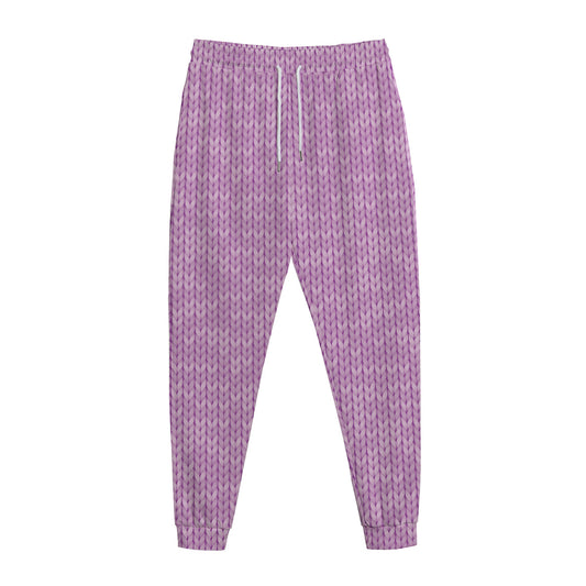 Violet Knitted Pattern Print Jogger Pants