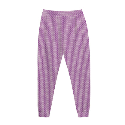 Violet Knitted Pattern Print Jogger Pants