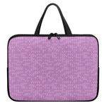 Violet Knitted Pattern Print Laptop Sleeve With Handle