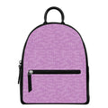 Violet Knitted Pattern Print Leather Backpack
