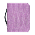 Violet Knitted Pattern Print Leather Bible Cover