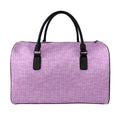 Violet Knitted Pattern Print Leather Duffel Bag
