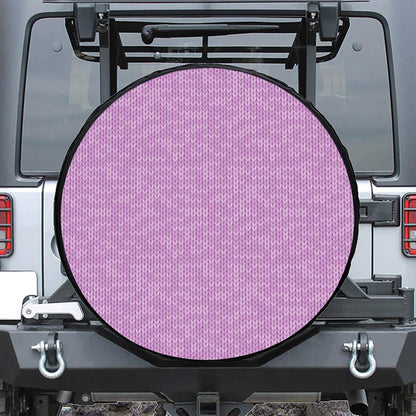 Violet Knitted Pattern Print Leather Spare Tire Cover