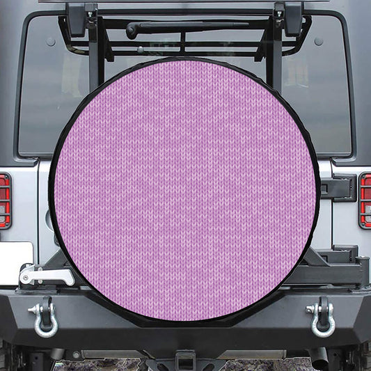 Violet Knitted Pattern Print Leather Spare Tire Cover