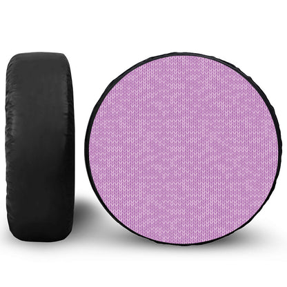 Violet Knitted Pattern Print Leather Spare Tire Cover