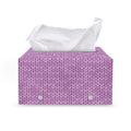 Violet Knitted Pattern Print Leather Tissue Box Cover
