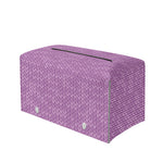 Violet Knitted Pattern Print Leather Tissue Box Cover