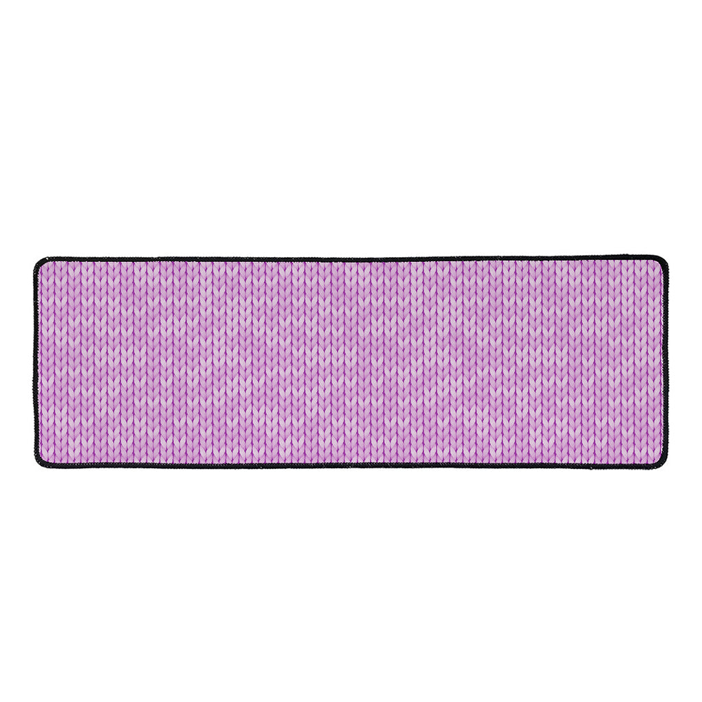 Violet Knitted Pattern Print Long Kitchen Mat