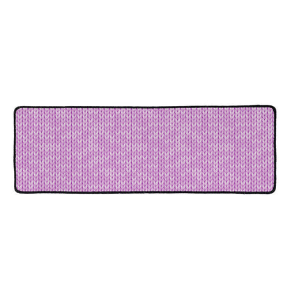 Violet Knitted Pattern Print Long Kitchen Mat