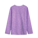 Violet Knitted Pattern Print Long Sleeve Short Coat