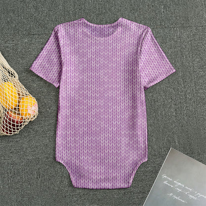 Violet Knitted Pattern Print Men's Bodysuit