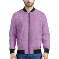 Violet Knitted Pattern Print Men's Bomber Jacket