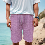 Violet Knitted Pattern Print Men's Cargo Shorts