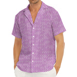 Violet Knitted Pattern Print Men's Deep V-Neck Shirt