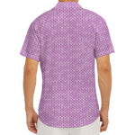 Violet Knitted Pattern Print Men's Deep V-Neck Shirt