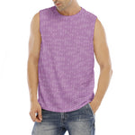 Violet Knitted Pattern Print Men's Fitness Tank Top