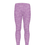 Violet Knitted Pattern Print Men's leggings