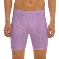 Violet Knitted Pattern Print Men's Long Boxer Briefs