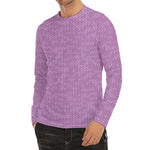 Violet Knitted Pattern Print Men's Long Sleeve Rash Guard