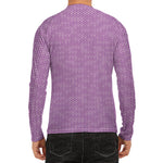 Violet Knitted Pattern Print Men's Long Sleeve Rash Guard