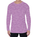 Violet Knitted Pattern Print Men's Long Sleeve T-Shirt