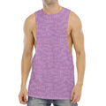 Violet Knitted Pattern Print Men's Muscle Tank Top
