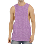Violet Knitted Pattern Print Men's Muscle Tank Top