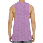 Violet Knitted Pattern Print Men's Muscle Tank Top