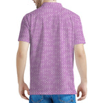 Violet Knitted Pattern Print Men's Polo Shirt