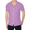 Violet Knitted Pattern Print Men's Shirt