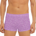 Violet Knitted Pattern Print Men's Short Boxer Briefs