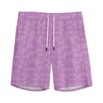 Violet Knitted Pattern Print Men's Sports Shorts