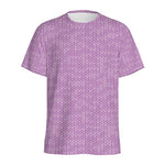 Violet Knitted Pattern Print Men's Sports T-Shirt